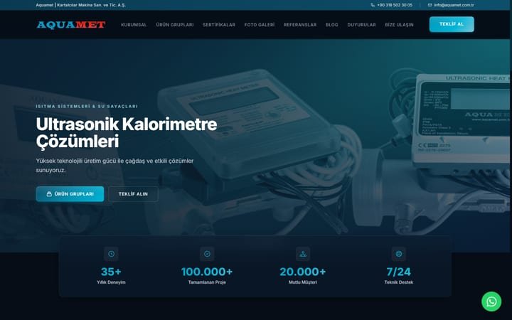 Aquamet kurumsal sitesi