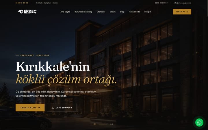 Erkeç Grup kurumsal sitesi
